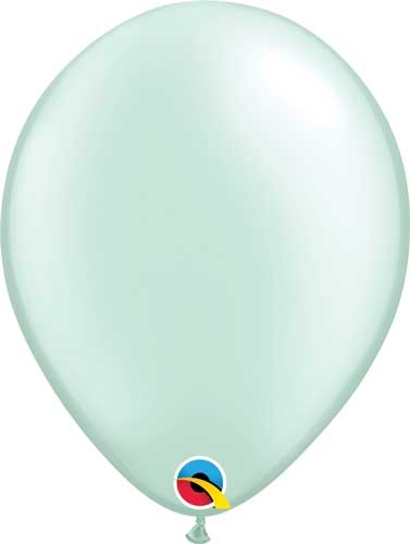 Q (100) 11" Pearl Mint Green balloons