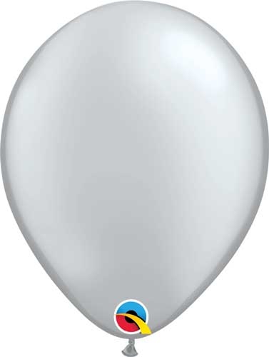 Q (100) 11" Pearl Silver balloons