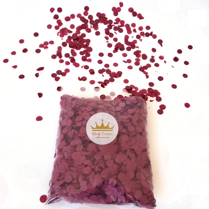 (100gr) 1cm Round Tissue Paper Burgundy Confetti