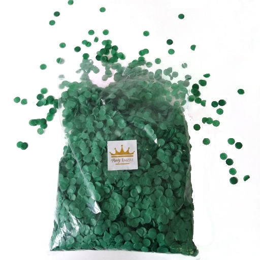 (100gr) 1cm Round Tissue Paper Green Confetti