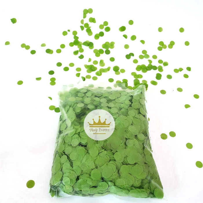 (100gr) 1cm Round Tissue Paper Lime Green Confetti