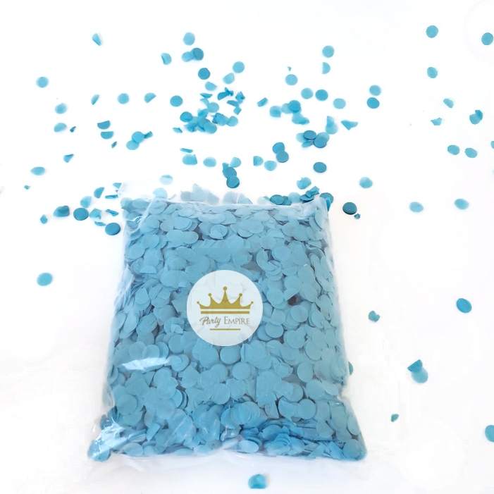 (100gr) 1cm Round Tissue Paper Sky Blue Confetti