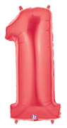 40" Megaloon Red Number 1 balloon