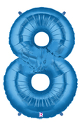 40" Megaloon Blue Number 8 balloon