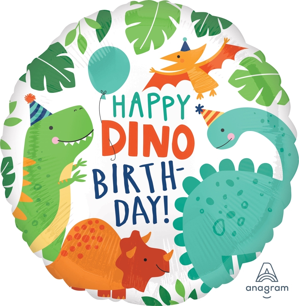 18" Foil  Dinomite Party Happy Birthday balloon