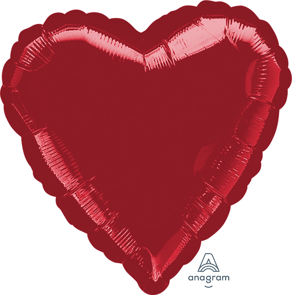 18" Foil Heart Burgundy Red balloon