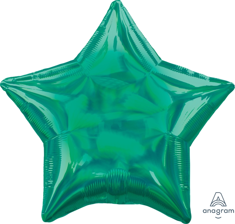 18" Iridescent Green Star balloon