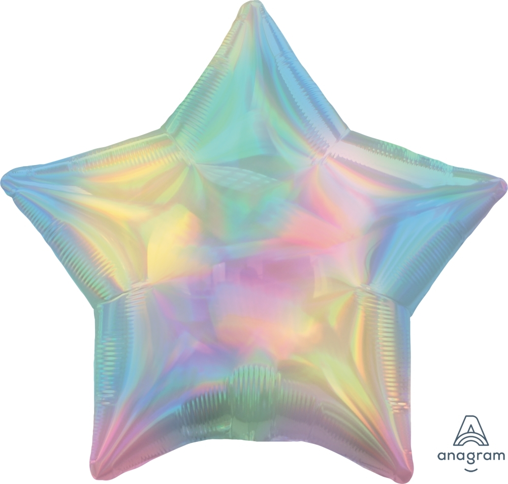 18" Iridescent Pastel Rainbow Star balloon