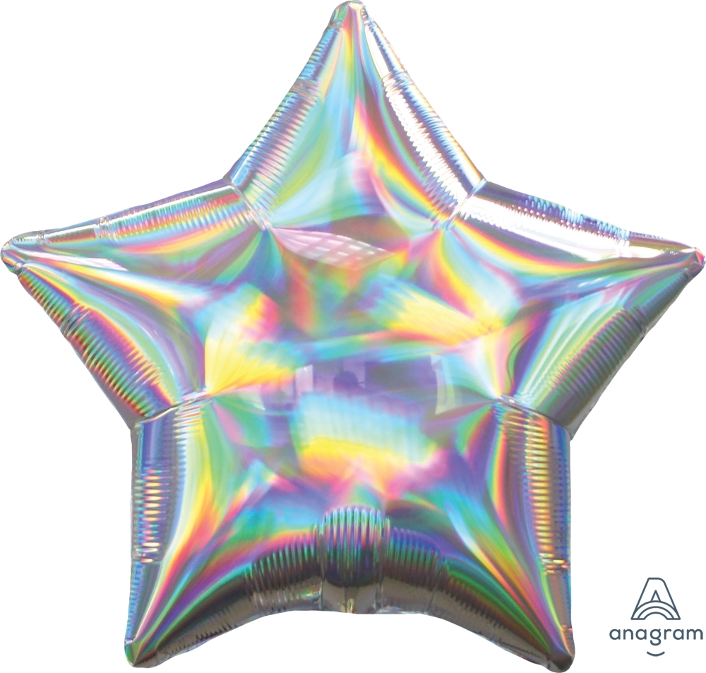 18" Iridescent Silver Star balloon