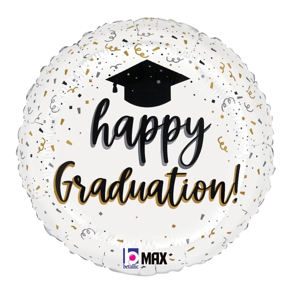 18" Satin Graduation Confetti balloon