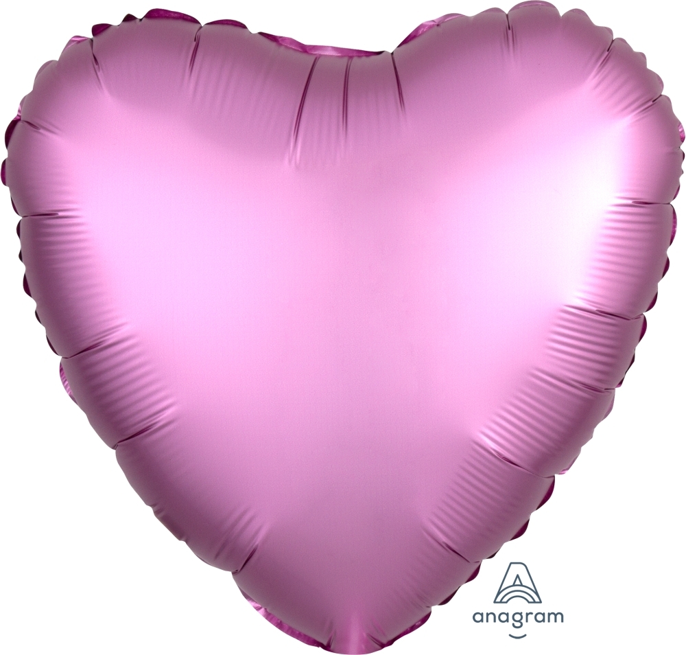 18" Satin Luxe Flamingo Heart Pink balloon