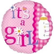 18" VLP It's A Girl Rick Rack balloon