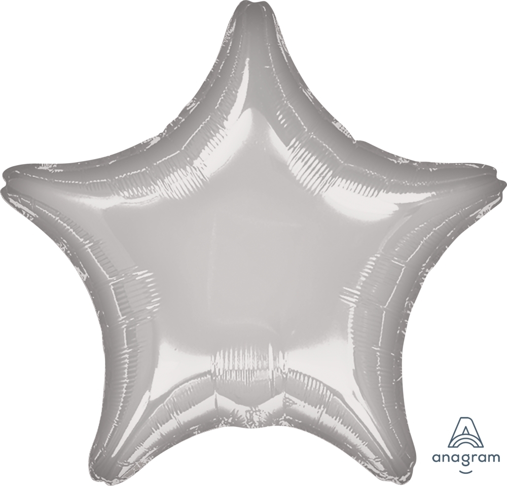 19" Foil Star - Metallic Silver balloon