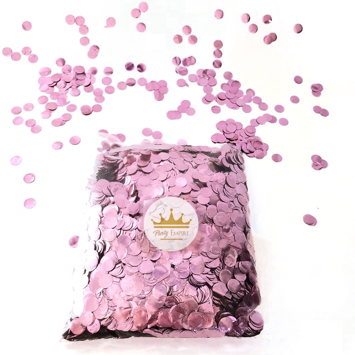 (200gr) 1cm Round Metallic Pink Confetti