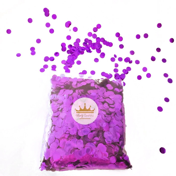 (200gr) 1cm Round Metallic Purple Confetti