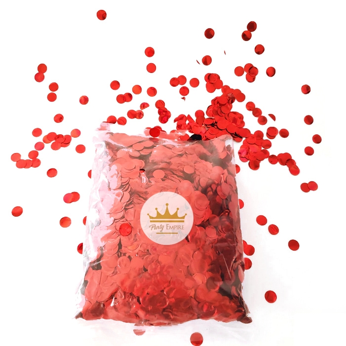 (200gr) 1cm Round Metallic Red Confetti