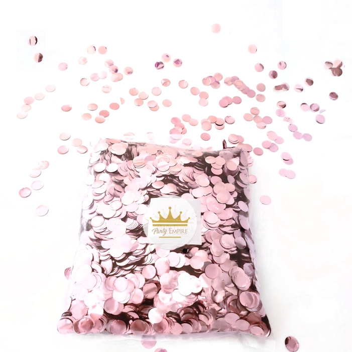 (200gr) 1cm Round Metallic Rose Gold Confetti