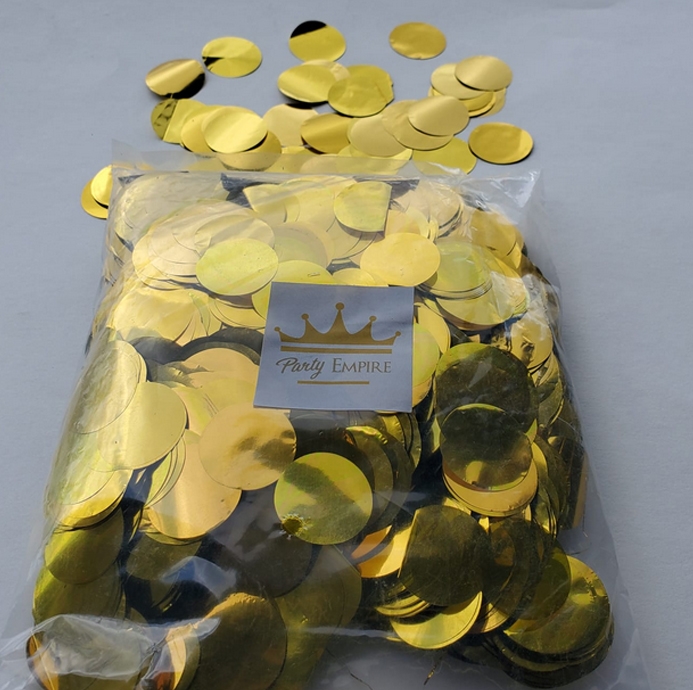 (200gr) 2.3cm Round Metallic Gold Confetti