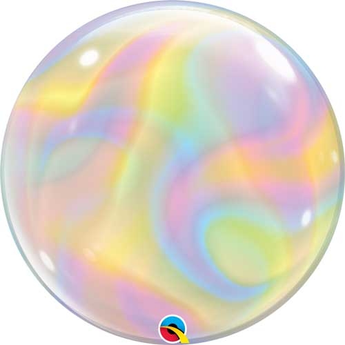 22" Bubble Iridescent Swirls Balloon