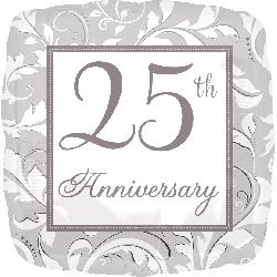 18" Foil - 25th Anniversary Scroll balloon