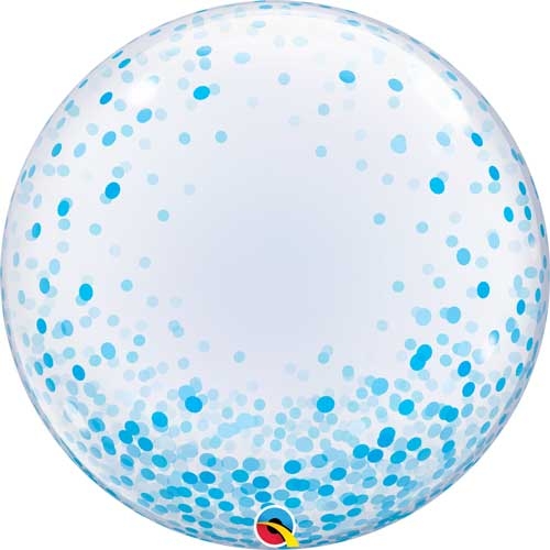 24" BUBBLE DECO BLUE CONFETTI