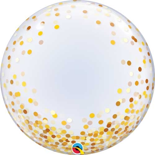 24" BUBBLE DECO GOLD CONFETTI DOTS