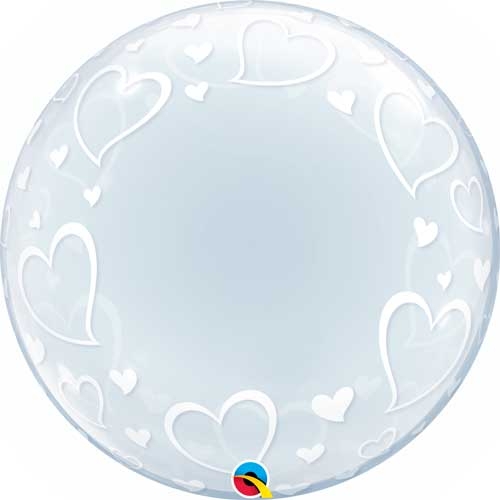 24" Deco Bubble - Stylish Hearts