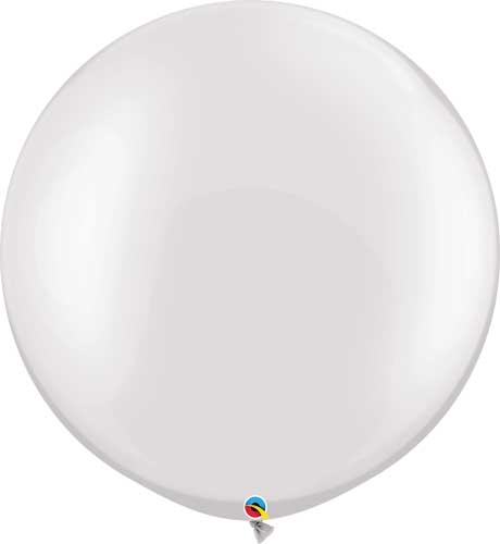 Q (2) 30" Pearl White - 36" est balloons