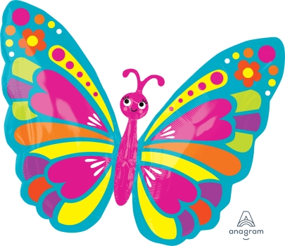 Jr Shape - Happy Butterfly 26"x 21" balloon