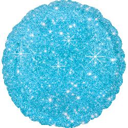 18" Foil Faux Sparkle Blue balloon