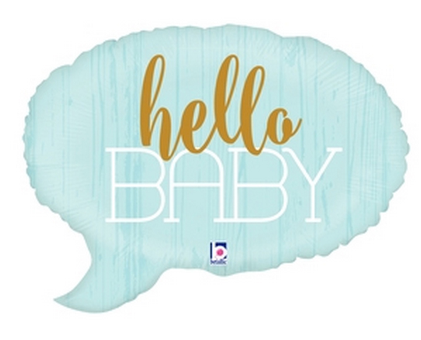 24" Foil Shape Hello Baby - Blue balloon