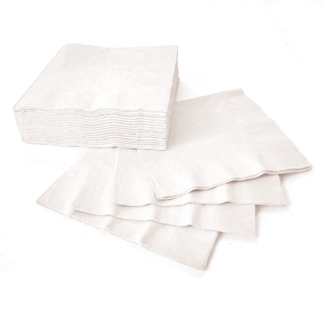 (40) Beverage Napkins - Frosty White