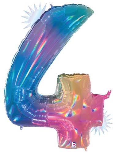 40" Megaloon Opal Rainbow Number 4 balloon