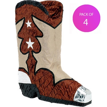 (4) Cowboy Boot Pinata - Pack of 4