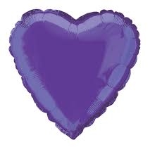 4" Foil Heart - Quartz Purple Airfill Heat Seal Required balloon