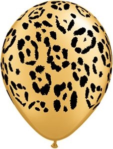 (50) 11" Leopard Spots Gold balloons