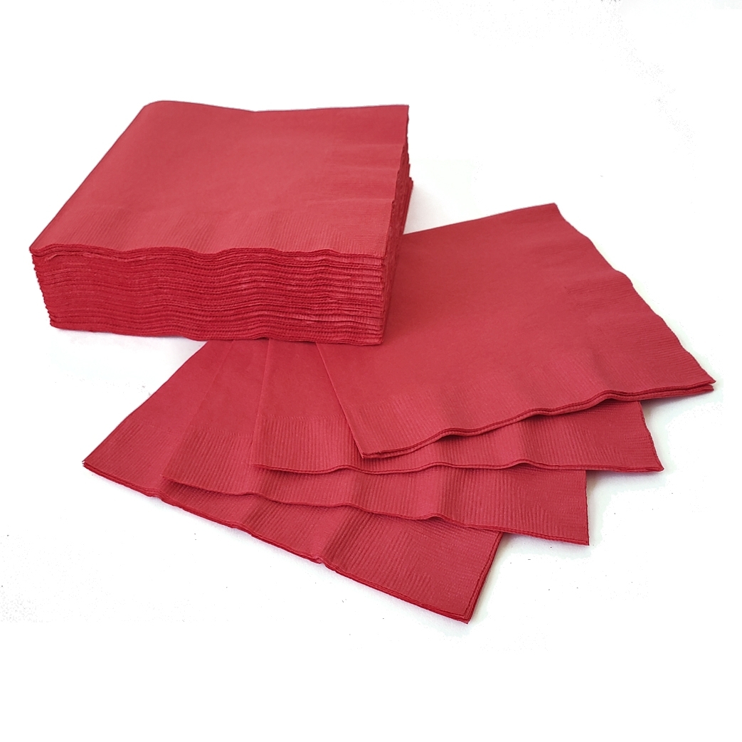 (50) Beverage Napkins - Apple Red*