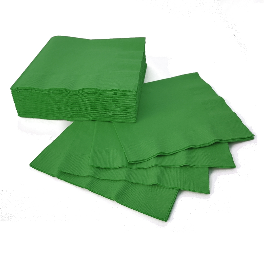 (50) Beverage Napkins - Festive Green*