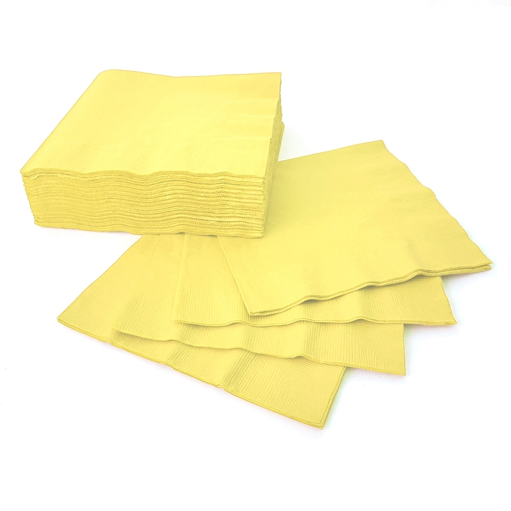 (50) Beverage Napkins - Light Yellow*