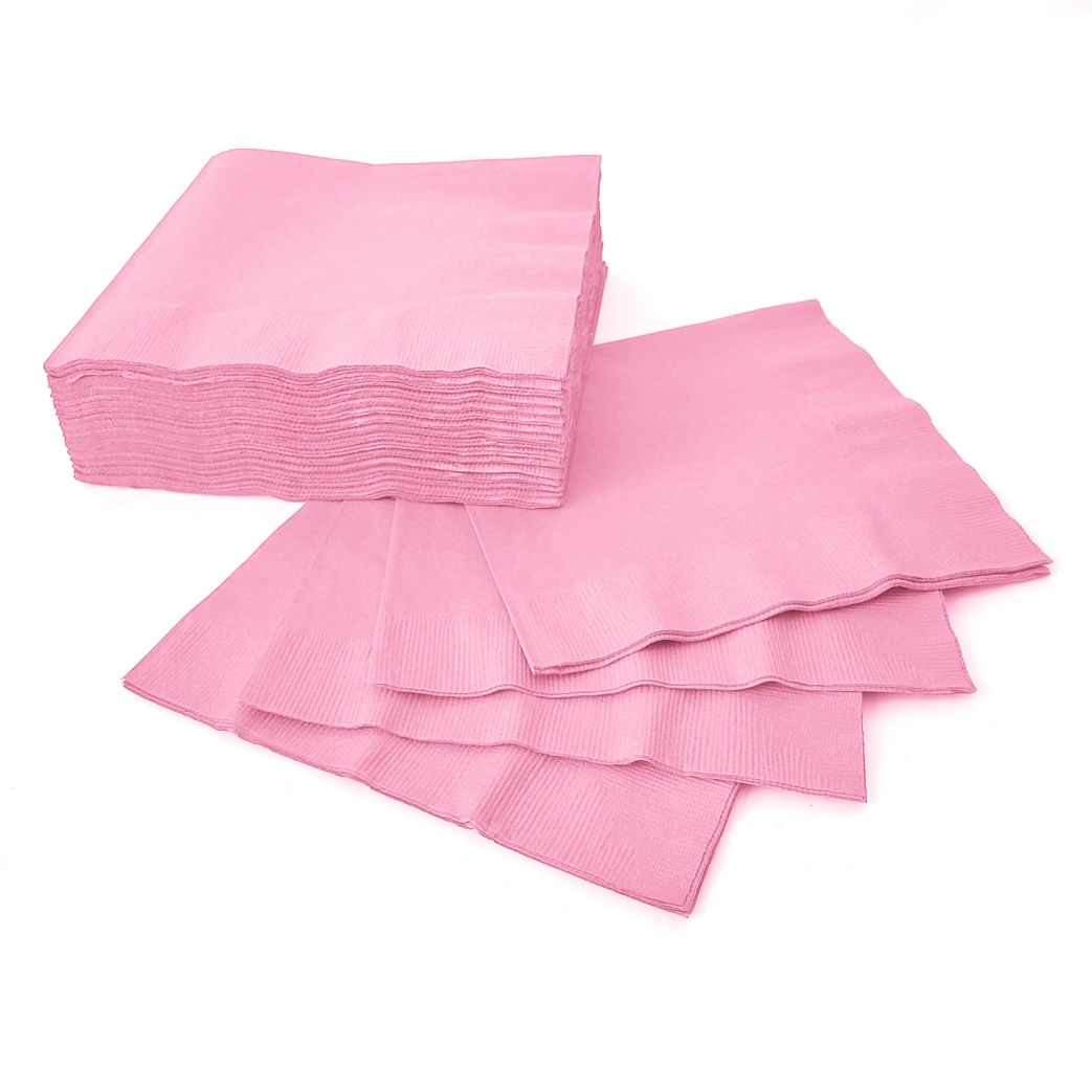 (50) Beverage Napkins - New Pink