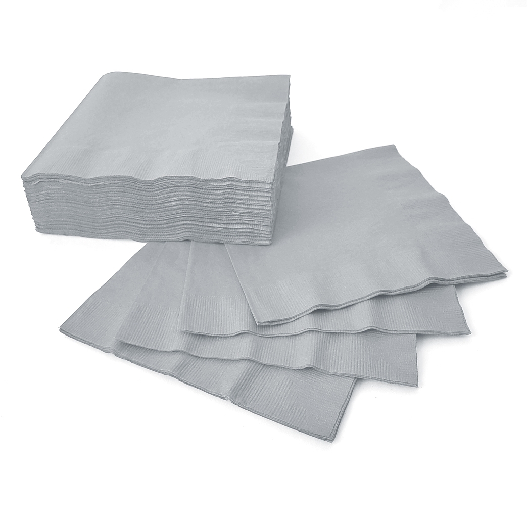 (50) Beverage Napkins - Silver*