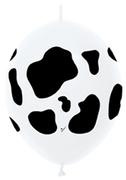 BET (50) 12" Link-O-Loon Print - Cow Fashion White balloons