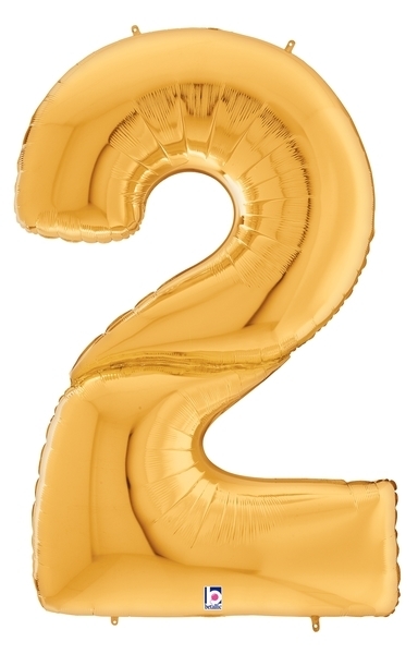 64" Gigaloon - Number - #2 - Gold balloon