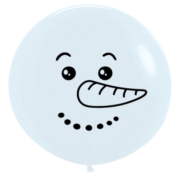 BET (1) 24" White Snowman 2 Side printed balloon