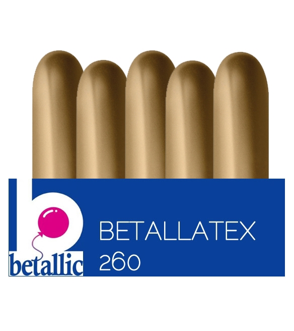 BET (50) 260 Reflex Gold balloons