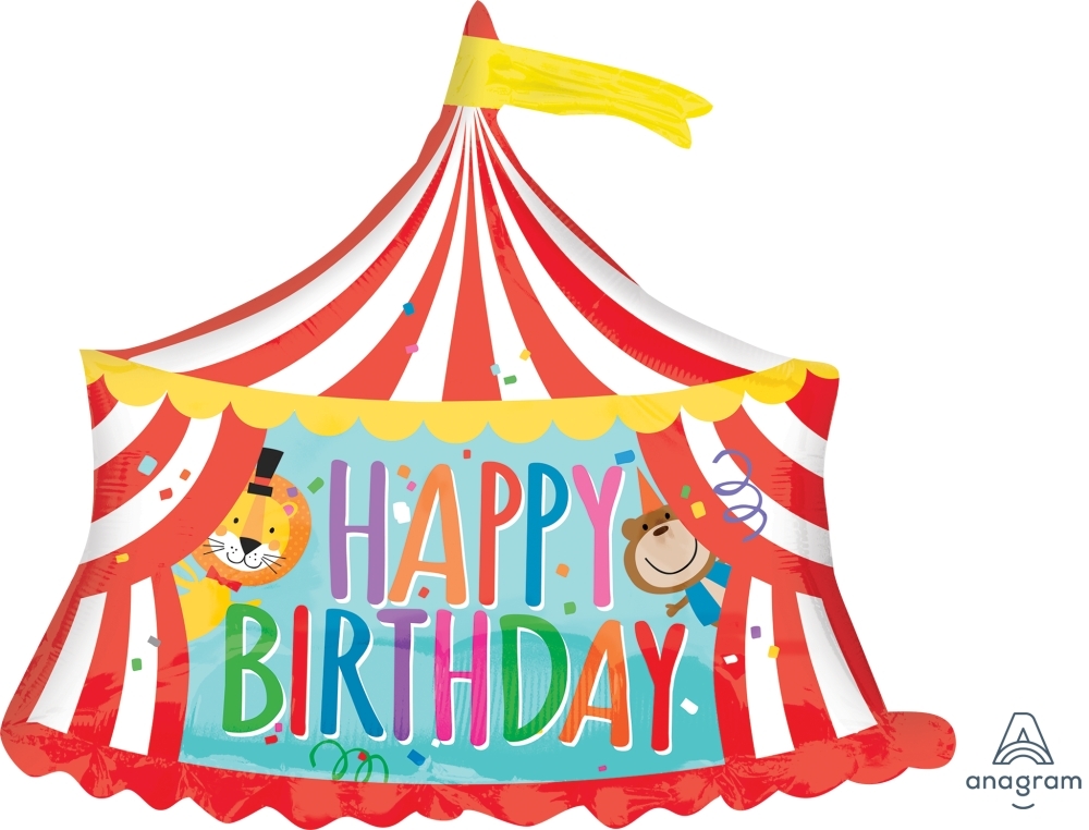 Circus Tent Happy Birthday SuperShape balloon