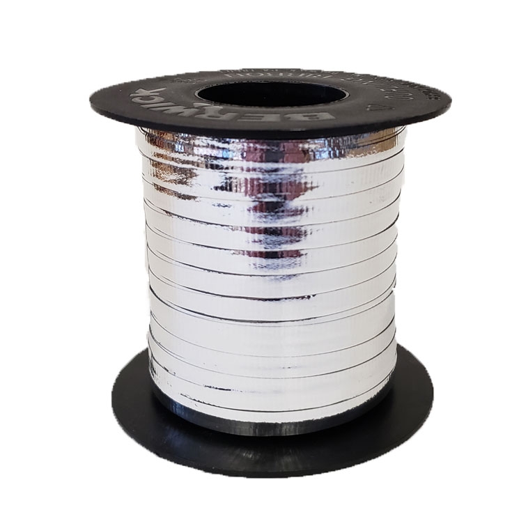 Curly Metallic-3/16x250 yd - Silver Crimp