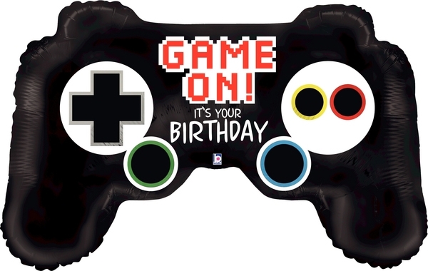 Game On Its Your Birthday Controller Super Shape balloon