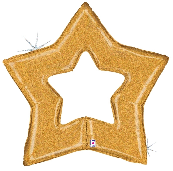 Glitter Gold Star SuperShape balloon