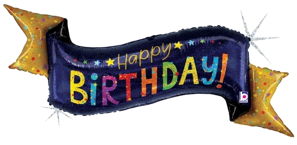 Navy Birthday Banner balloon